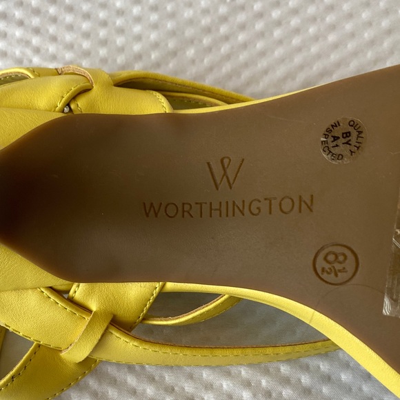 Worthington Yellow Strappy Heels Size 8.5M - Picture 3 of 8